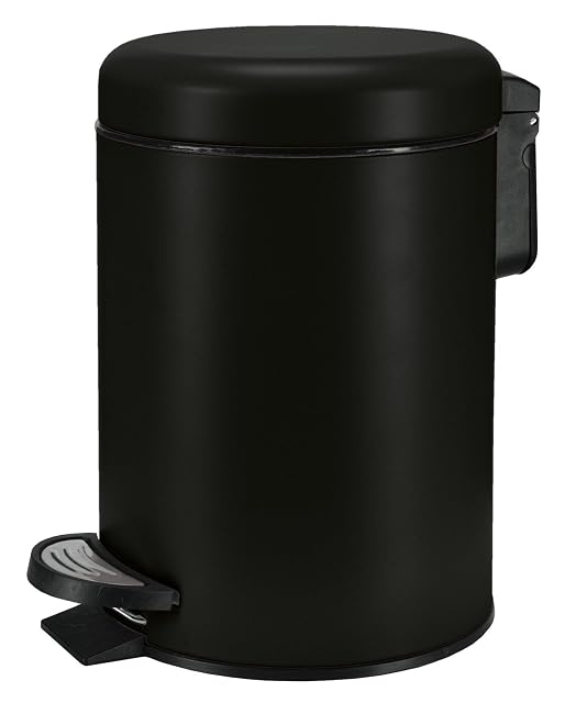 Kleine Wolke ONE Badezimmer-Tretmülleimer in Schwarz matt, 3 Liter