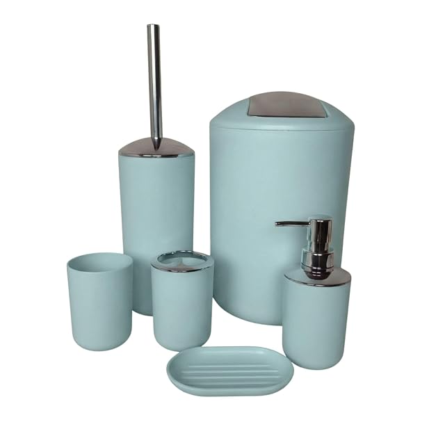 G.mütlich mintgrünes sechsteiliges Bad-Accessoire-Set aus Kunststoff