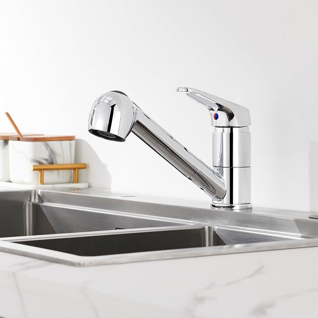 Auralum Hochdruck-Küchenarmatur mit Ausziehbrause und zwei Strahlarten