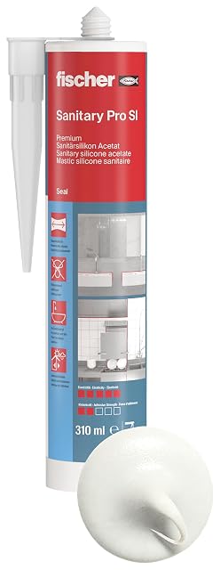fischer Premium-Sanitärsilikonkartusche in Weiß, 310 ml