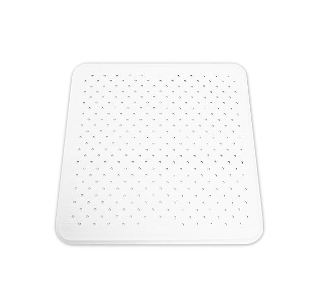 KMINA quadratische rutschfeste Duschmatte aus Naturkautschuk, 43 mal 43 cm