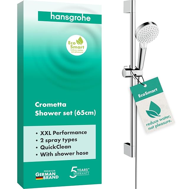 hansgrohe Crometta Brausestangenset in Weiß und Chrom