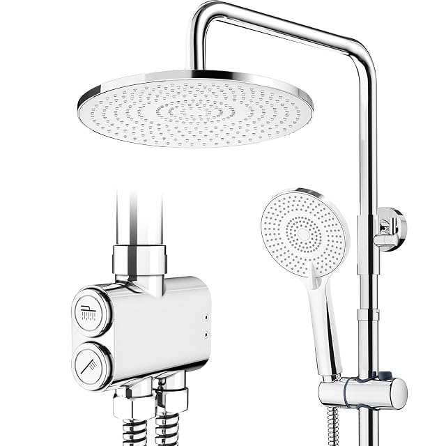 Rainsworth verchromte Duschsäule mit runder 25-cm-Kopfbrause