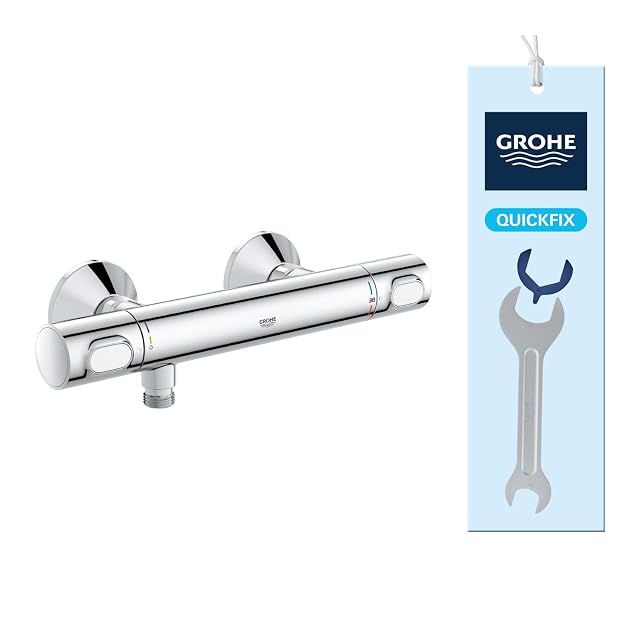 GROHE Precision Flow verchromter Thermostat-Duschmischer