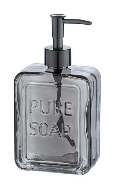 WENKO Pure Soap grauer Seifenspender aus Glas