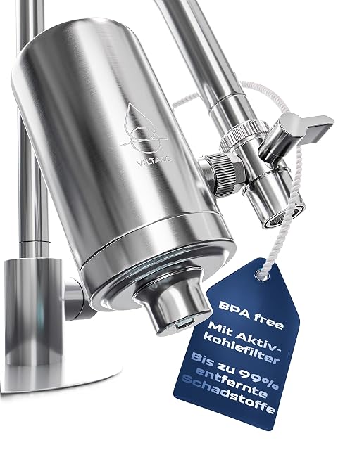 VILTARO Armaturen-Wasserfilter aus Edelstahl mit Umstellhebel