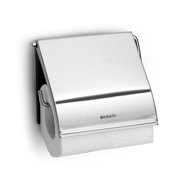Brabantia Classic abgedeckter Toilettenpapierhalter aus mattem Stahl