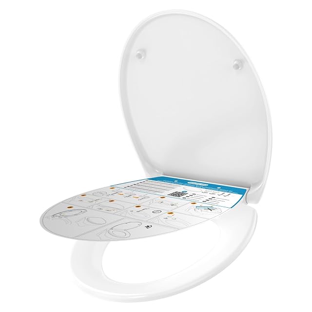 YEAUPE PRO weißer ovaler WC-Sitz aus Duroplast mit Absenkautomatik