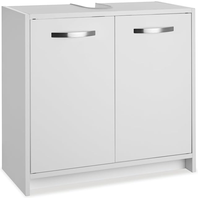tectake weißer Waschtischunterschrank mit zwei Türen